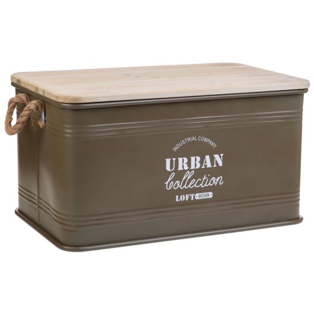 Urban House Living Green Hemp Metal Wood Alexandra Large Storage Container